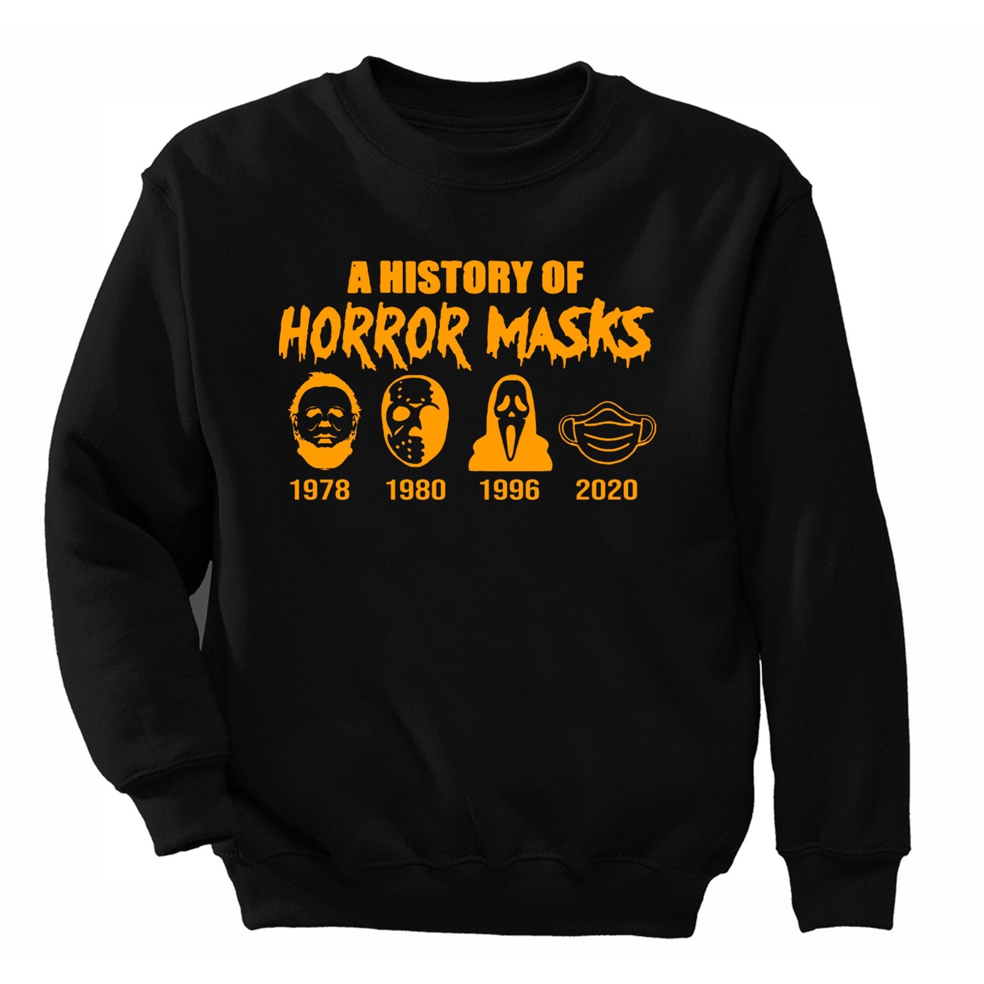 Xtrafly Apparel Men’S History Horror Masks Halloween Pullover Crewneck-Sweatshirt