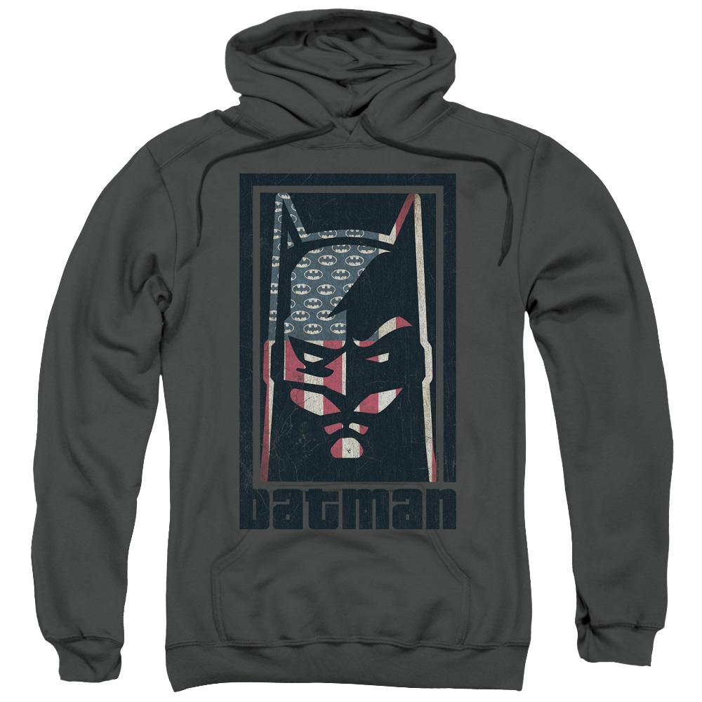 Batman American Batman Mens Hoodie Charcoal