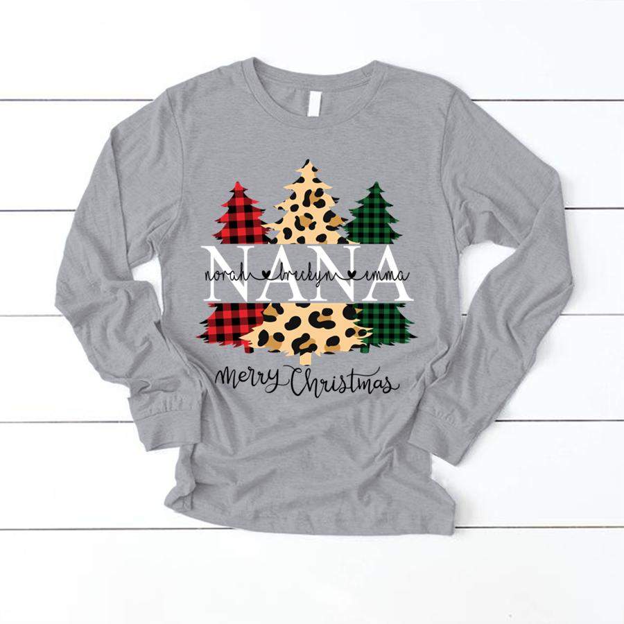 PERSONALIZED NANA CHRISTMAS TREE KIDS NAME SHIRT