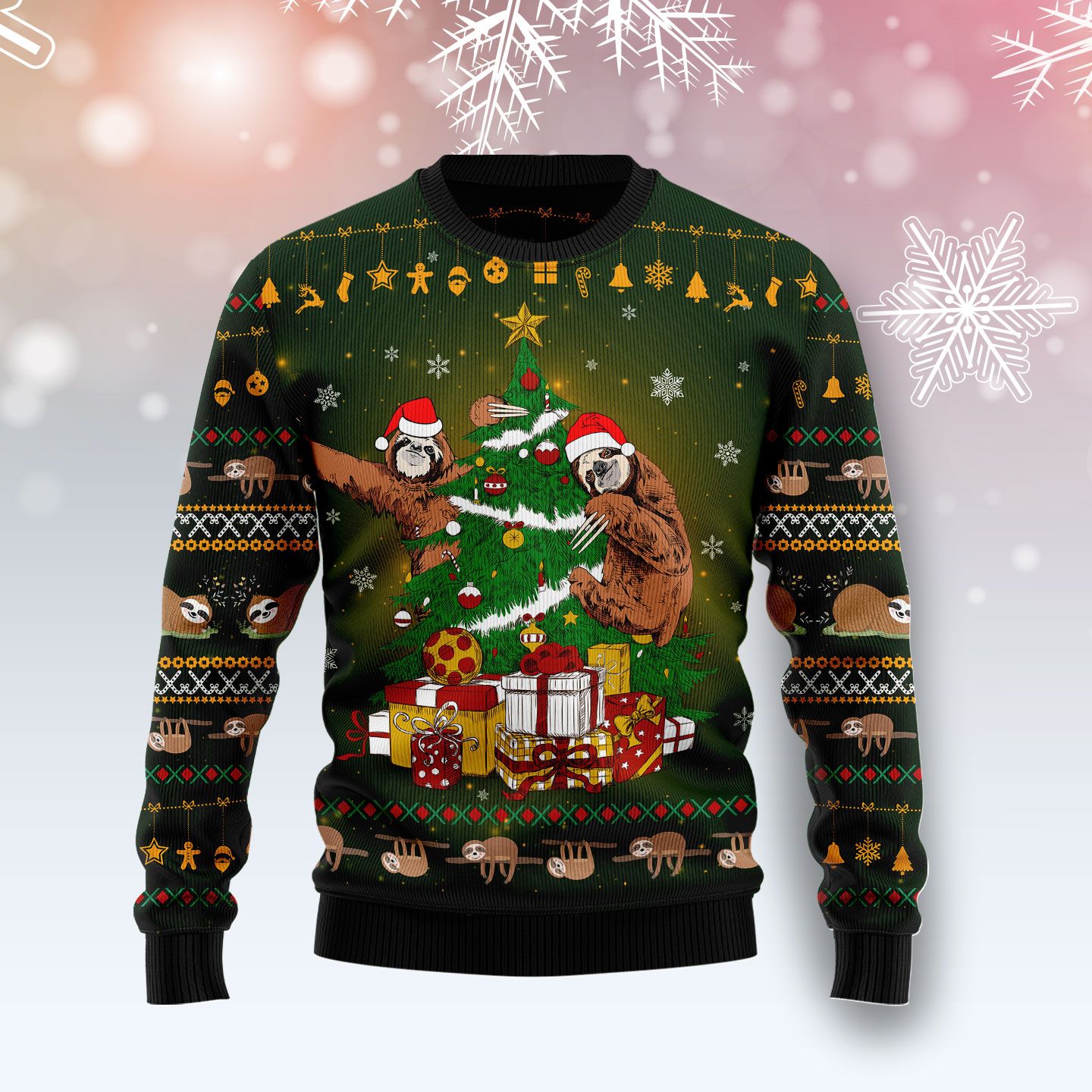 Sloth Christmas Tree TY3010 Ugly Christmas Sweater