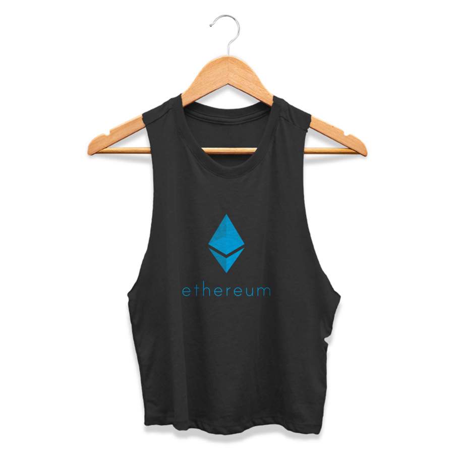 Vintage Ethereum Cryptocurrency Logo Womans Crop Tanktop Tee