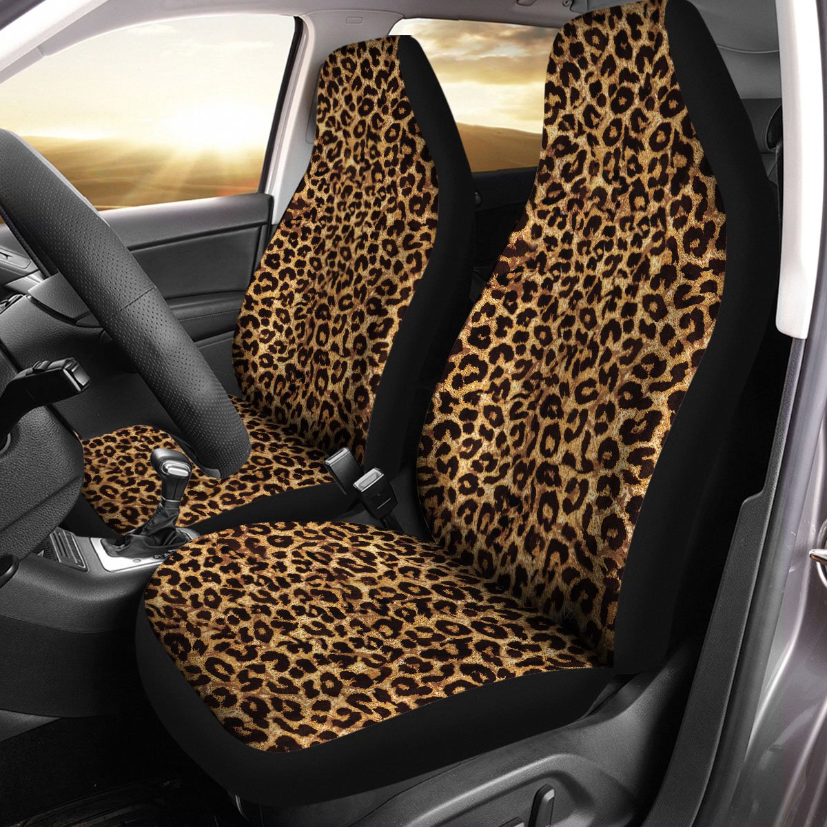 3D Leopard Pattern Car Seat Cover Size Universal Fit