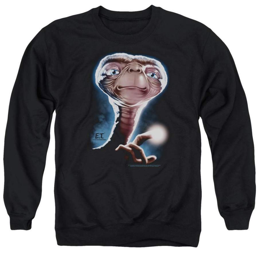 ET the Extra Terrestrial Portrait Mens Crewneck Sweatshirt Black T-Shirt