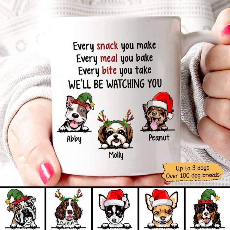 Christmas Dog Will Be Watching You Personalized Coffee Mug