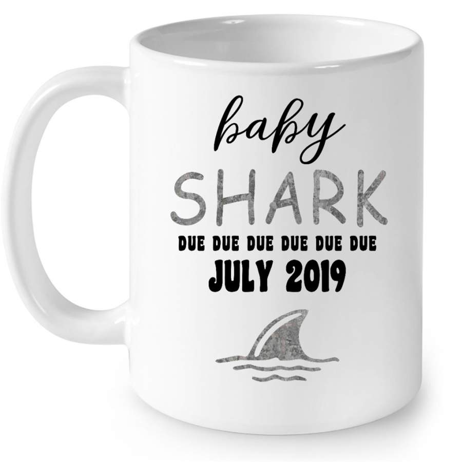 Baby Shark Due Due Due Due July 2019, Birthday Gift – Full-Wrap Coffee White Mug