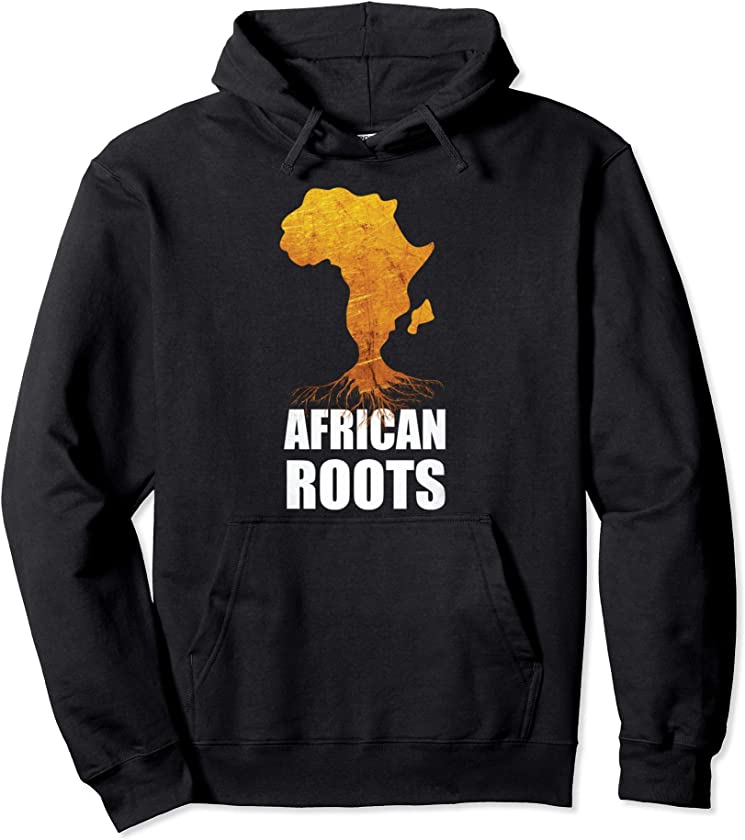 Africa Map T-Shirt With African Roots Afro-American Pullover Hoodie