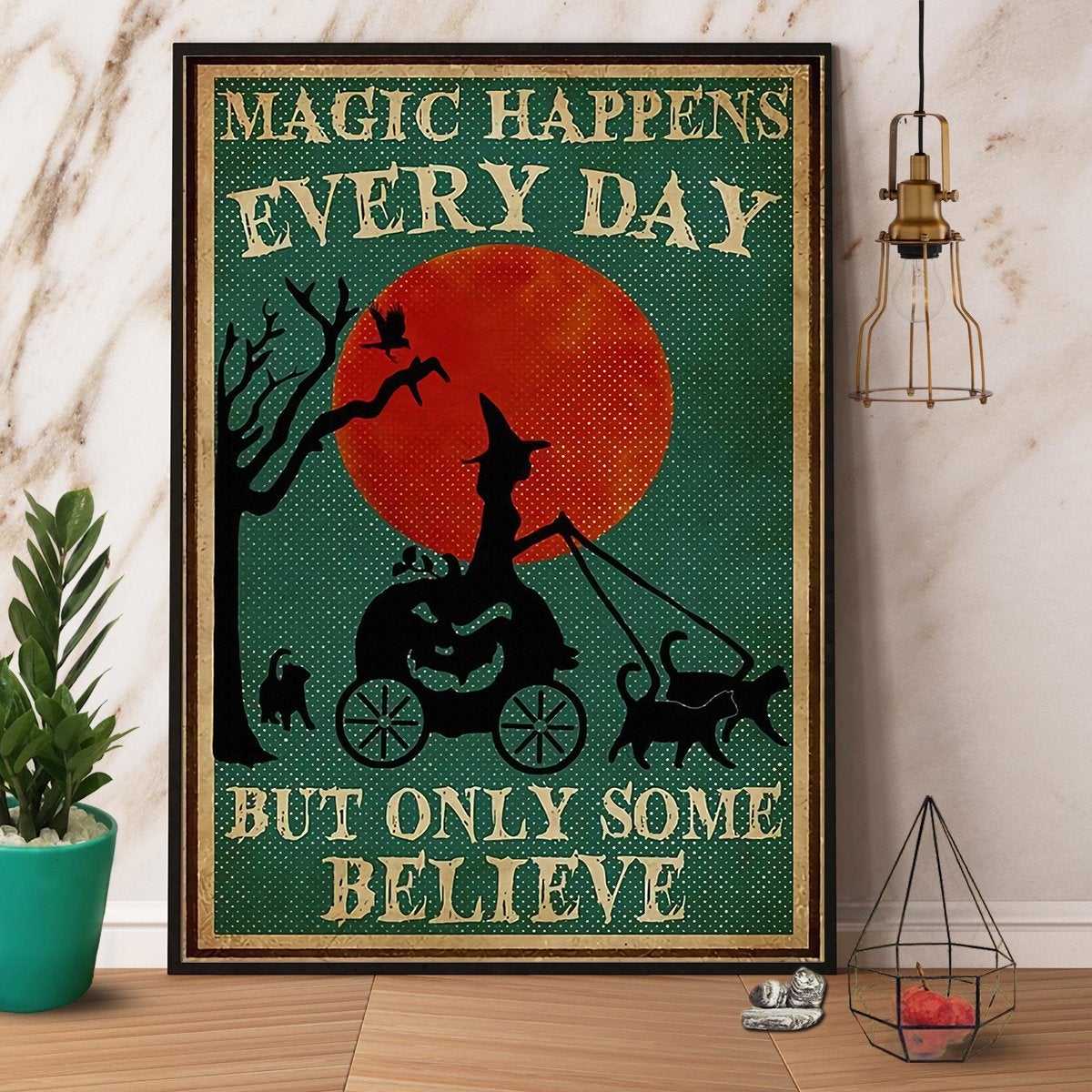 Magic Happens Everyday Witch Halloween Canvas And Poster, Canvas Prints, My Poster Wall, Canvas Wall Art, Wall Decor Visual Art, Halloween Gift, Happy Halloween