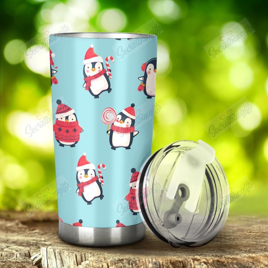 Personalized Cute Penguin Christmas Design Pattern Nc1211390Cl Stainless Steel Tumbler Travel Customize Name, Text, Number, Image