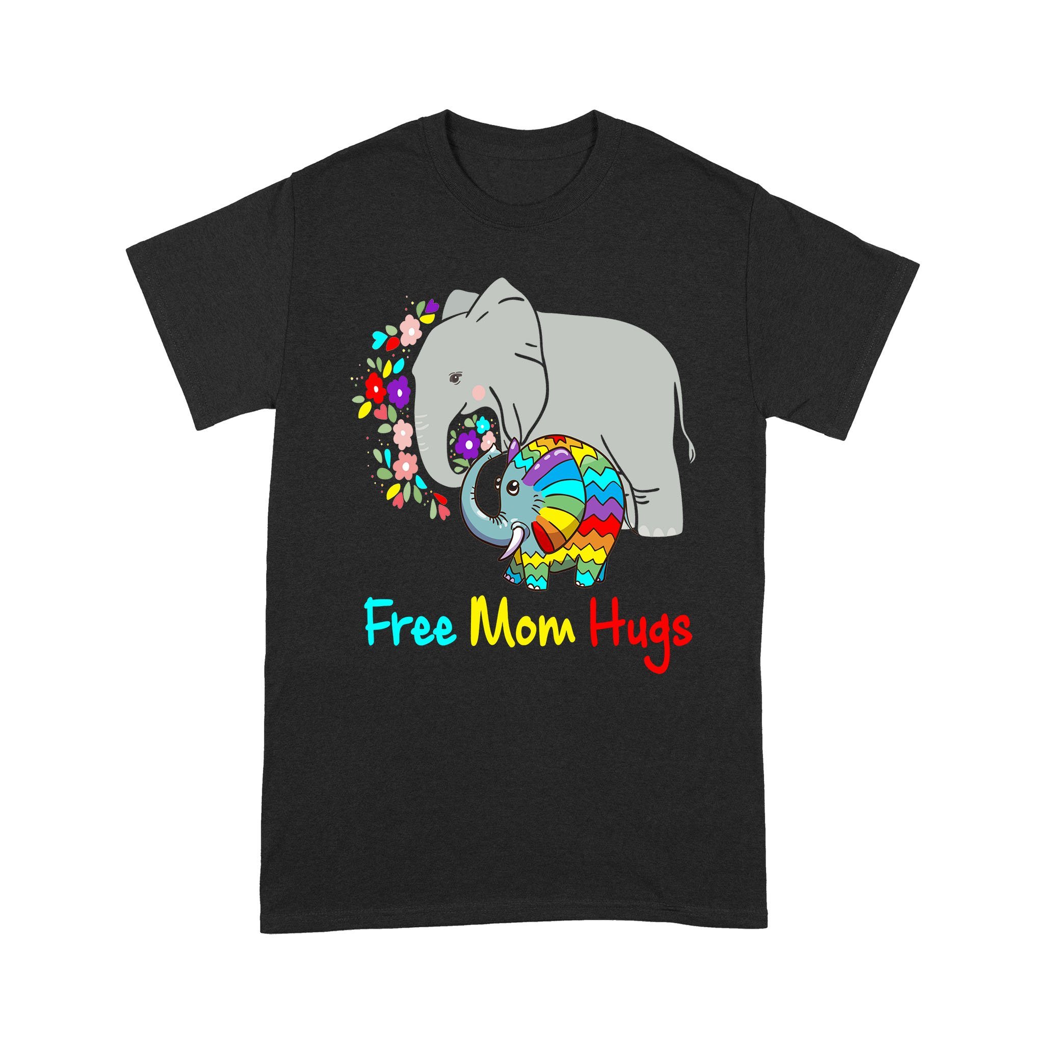 LGBT Pride Free Mom Hugs Mama Elephant Rainbow – Standard T-shirt