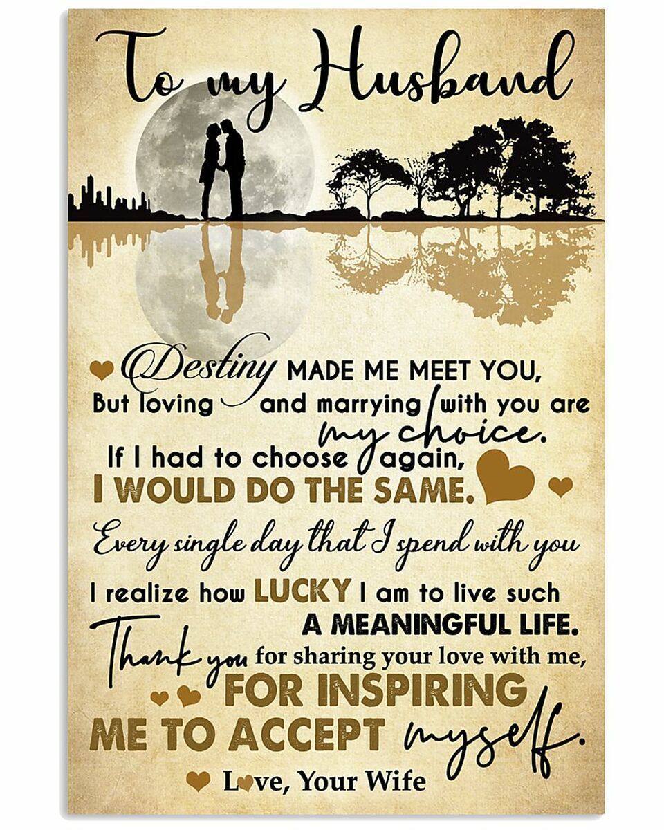 To My Husband Destiny Made Me Meet You Vertical Poster - Poster Art Design