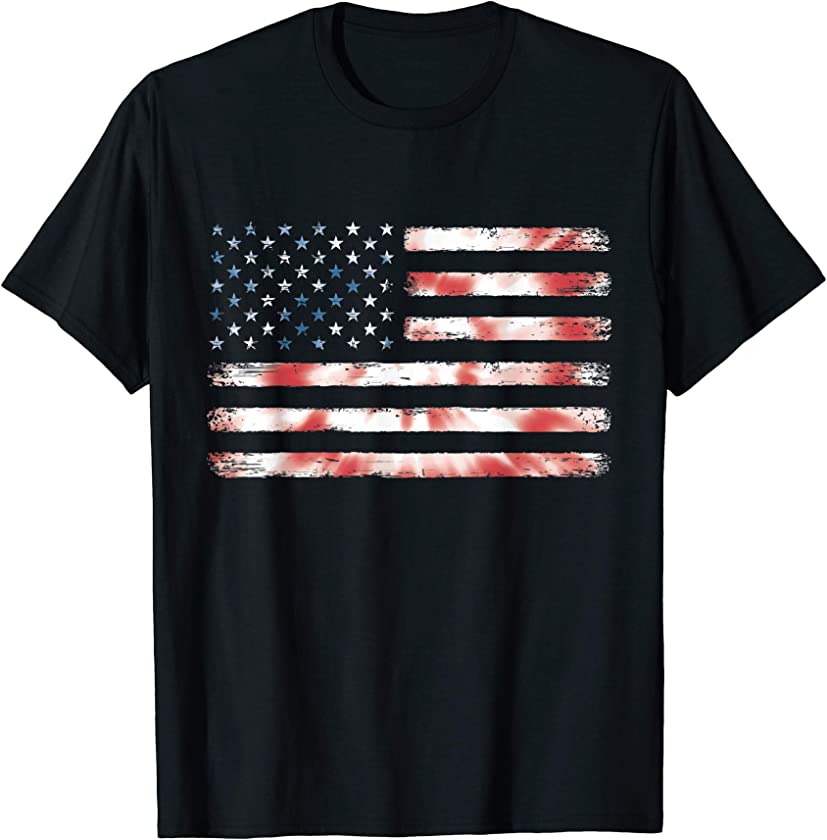 American Flag Tie Dye Patriotic Graphic Vintage USA T-Shirt