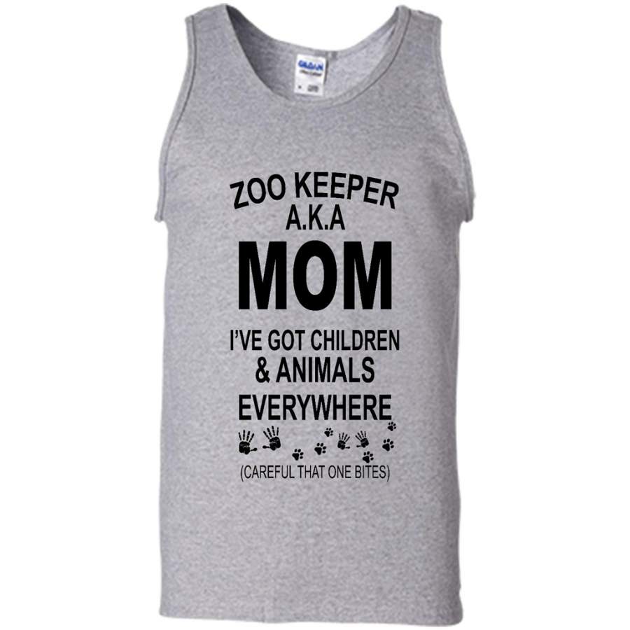 Zoo Keeper AKA Mom I’ve Got Children And Animals Everywhere – Canvas Unisex Tank