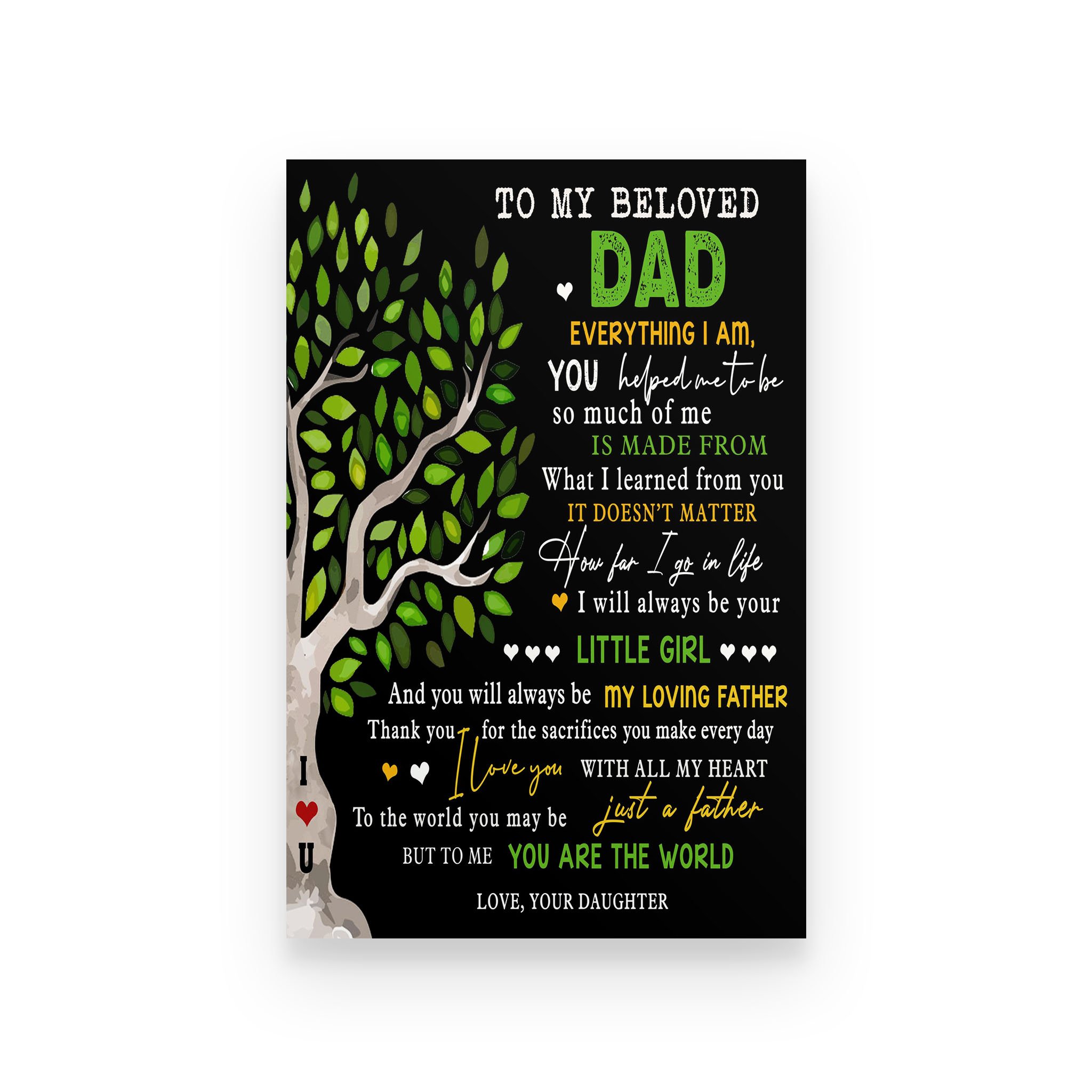 Tree poster Daughter to Dad Everything I am you helped me to be so much of me is made from what I learned from you