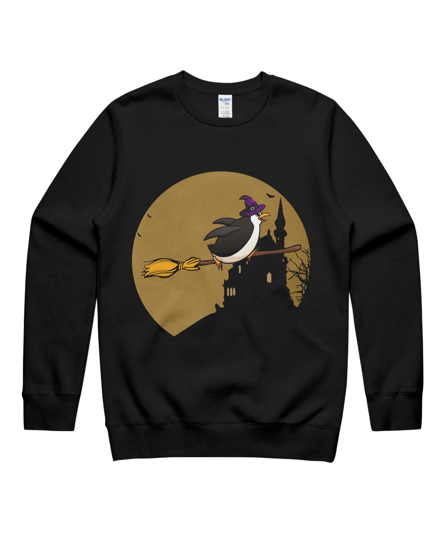 Penguin Witch Halloween Costumes Vintage October 31St Cosplay Animal Retro Day Of Dead 13Th Friday Unisex Crewneck Sweatshirt