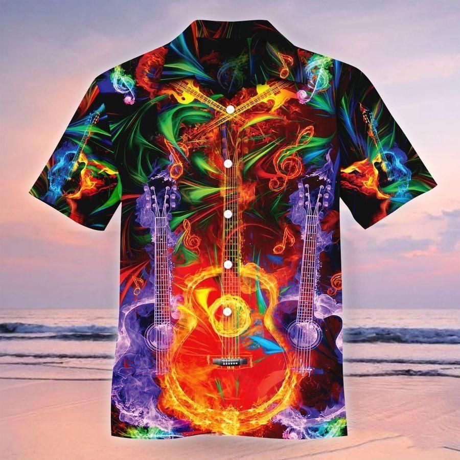 Neon Guitar Aloha Hawaii Shirt Colorful Short Sleeve Summer Beach Casual For Men And Women Ha34527