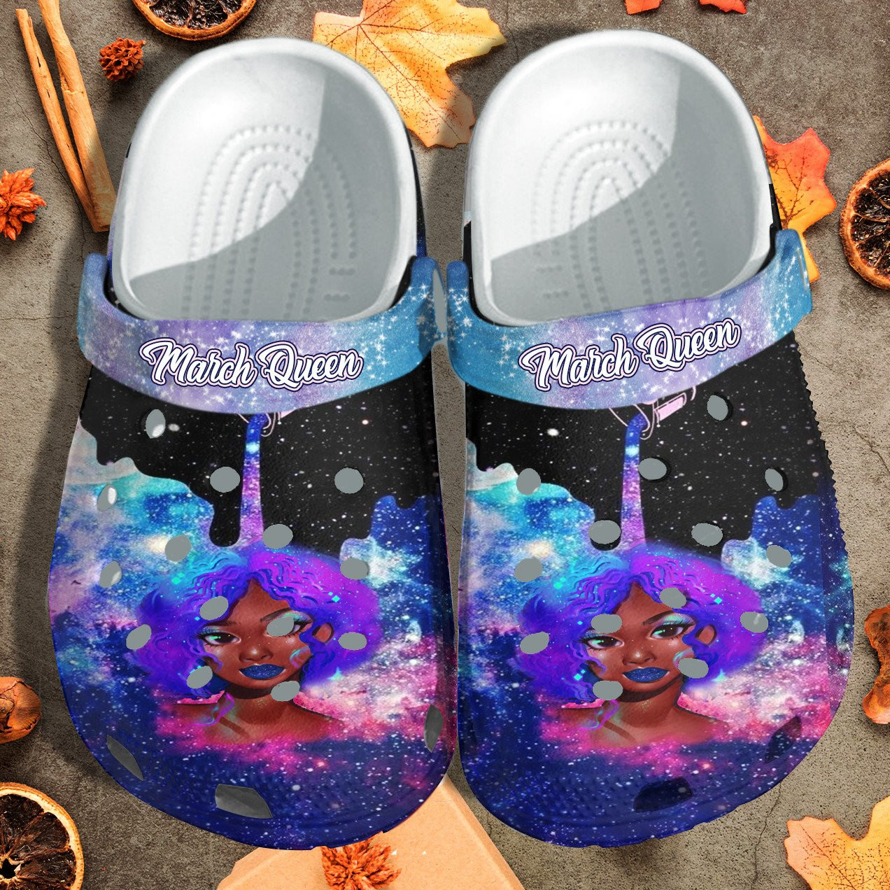 Galaxy Black Queen Painting Shoes Clogs clogs Personalized Birthday For Girls