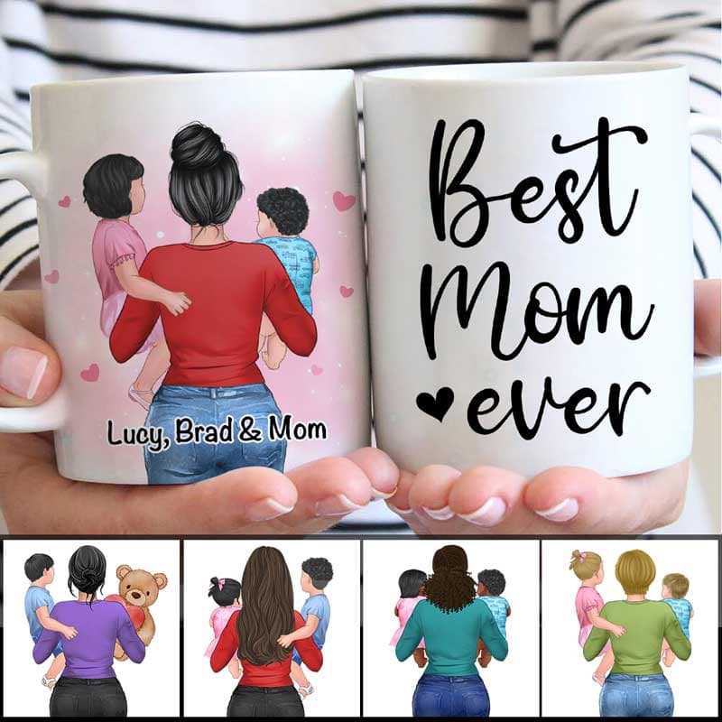 Mother‘S Day Mom Holding Her Kids Personalized Coffee Mug