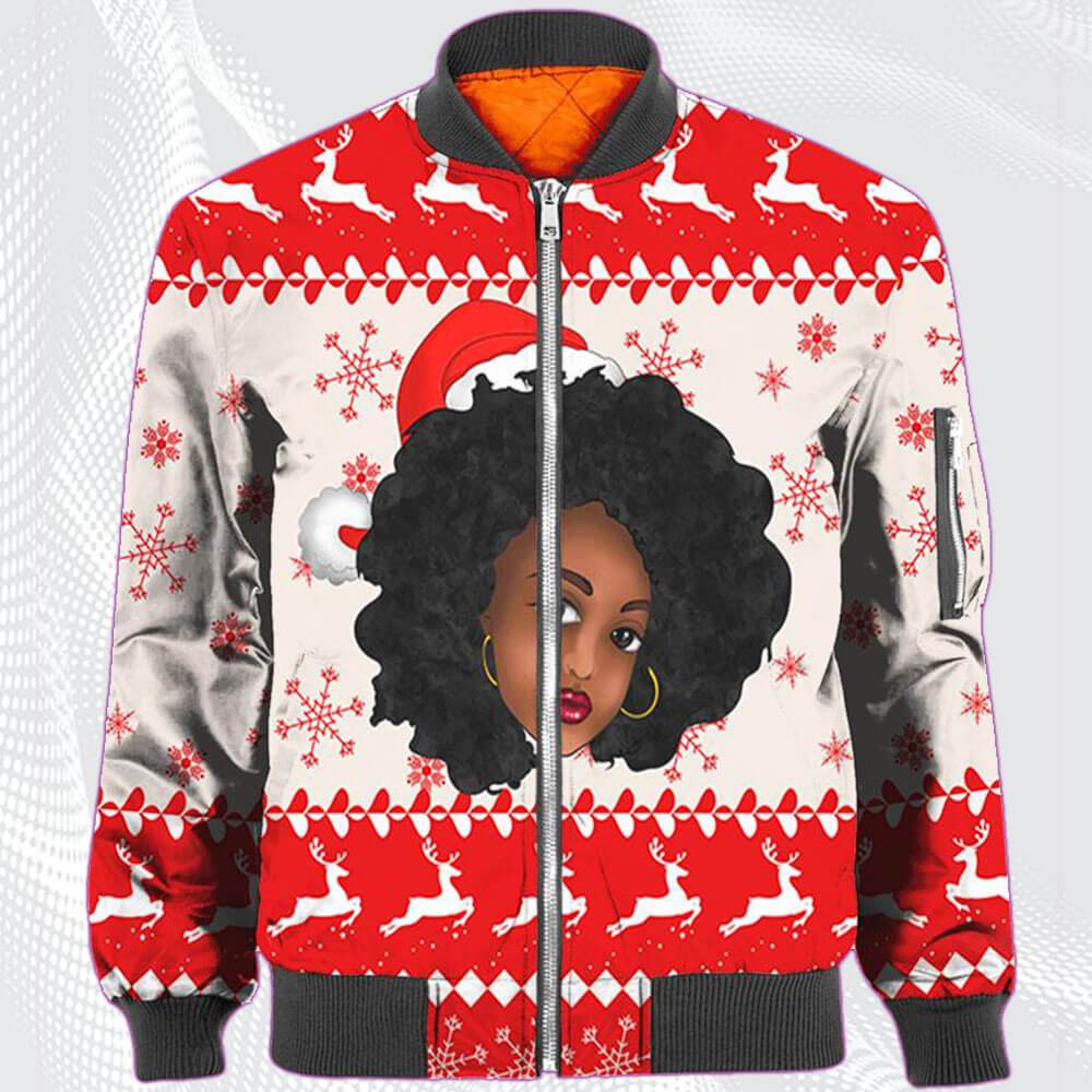 African American Hoodies Cute Melanin Girl Afro Natural Women Christmas Style All Over Print Womens Hooded Sweatshirt African Print