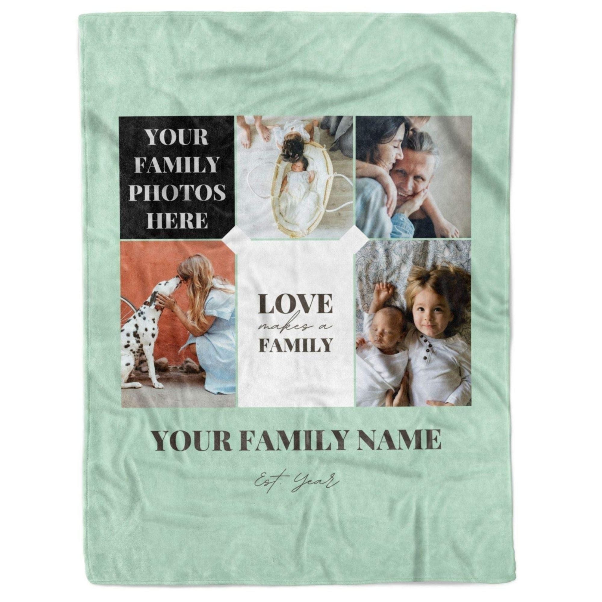 Customized Love Makes A Family Photo Blanket Unique Christmas Gift