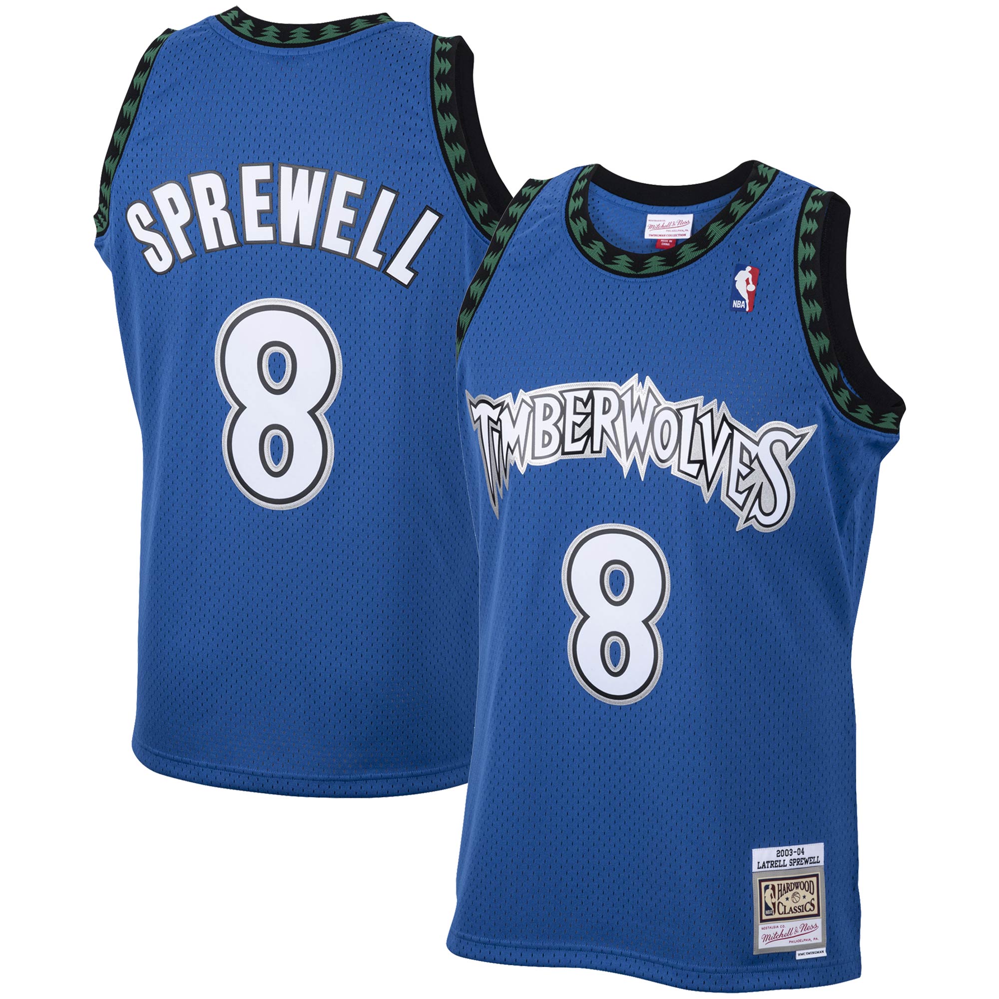 Latrell Sprewell Minnesota Timberwolves Mitchell & Ness 2001/02 Hardwood Classics Swingman Jersey – Blue