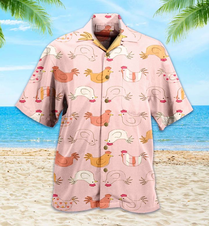 Cute Chicken Pink Hawaii Shirt Ha33421