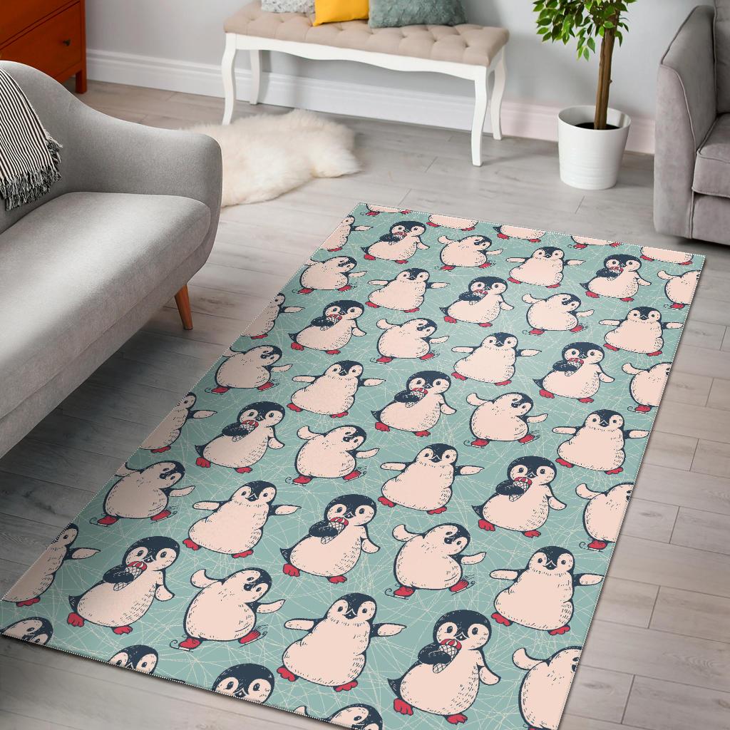 Cute Penguin Pattern Area Rug