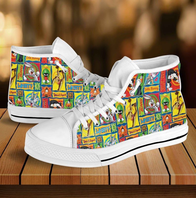 Looney Tunes Custom High Top Looney Tunes Fashion Bugs Bunny Casual Daffy Duck Cartoon Print  Shoes High Top Shoes