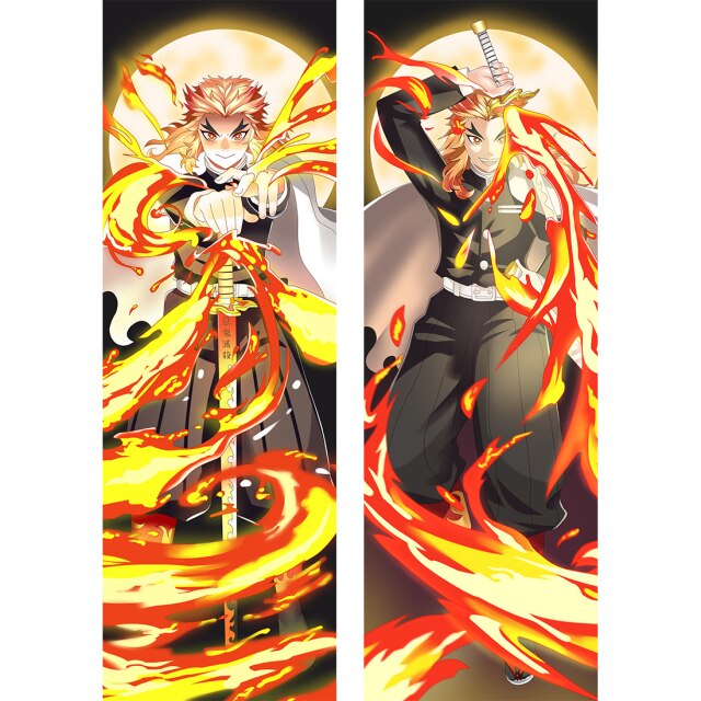 Demon Slayer: Kimetsu No Yaiba – Rengoku Kyoujurou – Double-Sided Anime Dakimakura Pillow Case
