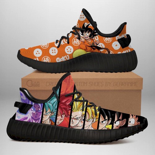 Best Goku Yeezy Shoes Dragon Ball Anime Sneakers Fan Gift Mn03 For Sal