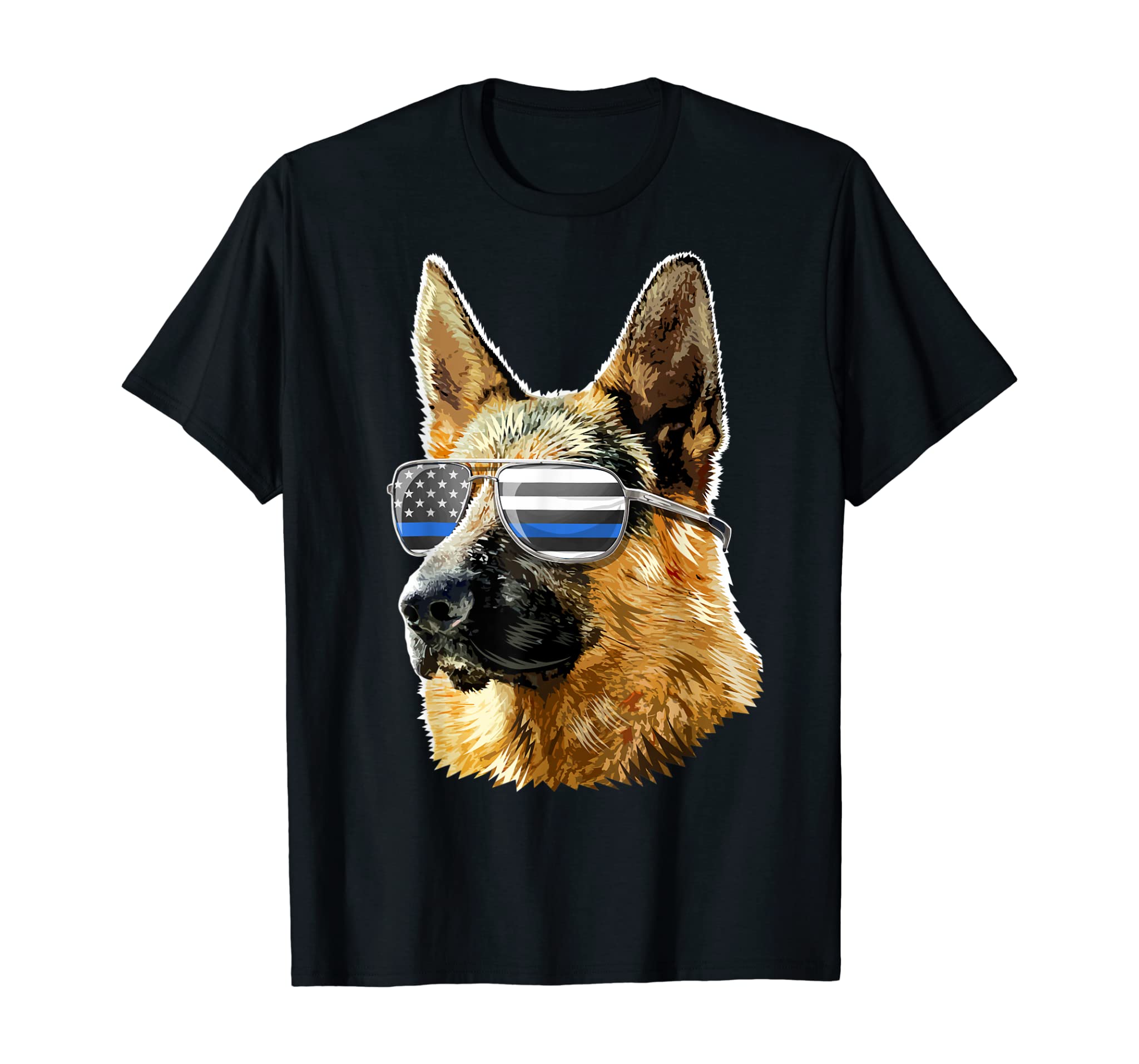 Thin Blue Line Flag K9 Shirt German Shepherd Police Dog Gift