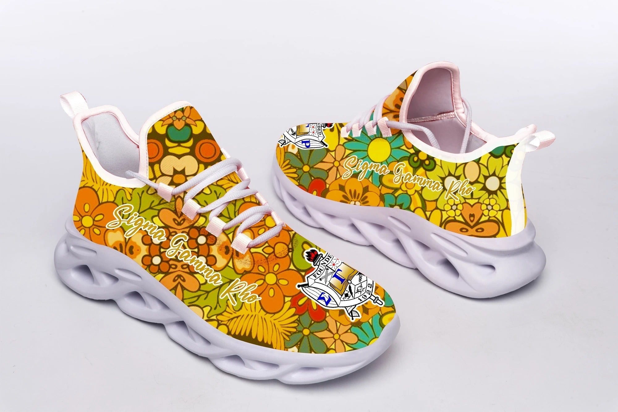 Wonder Print Footwear – Sigma Gamma Rho Flowers Garden Clunky Sneakers Lt10