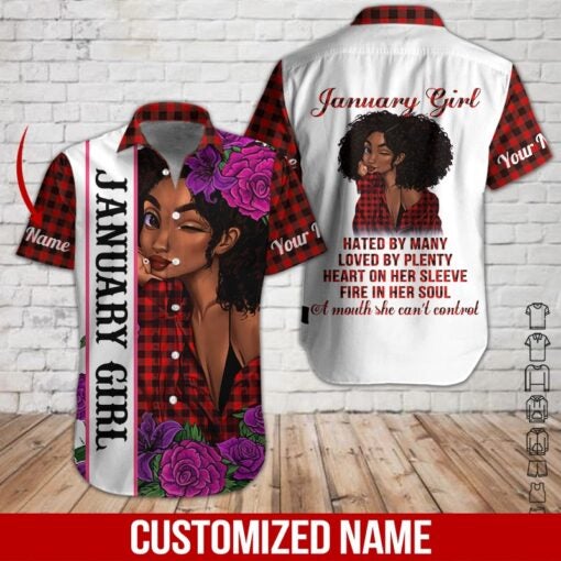 January Girl Custom Name Hawaii Shirt For Men Women Adult Ha81672