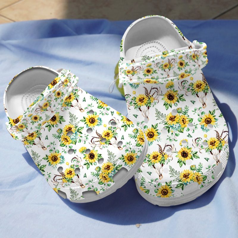 Sunflower And Skull Slippers