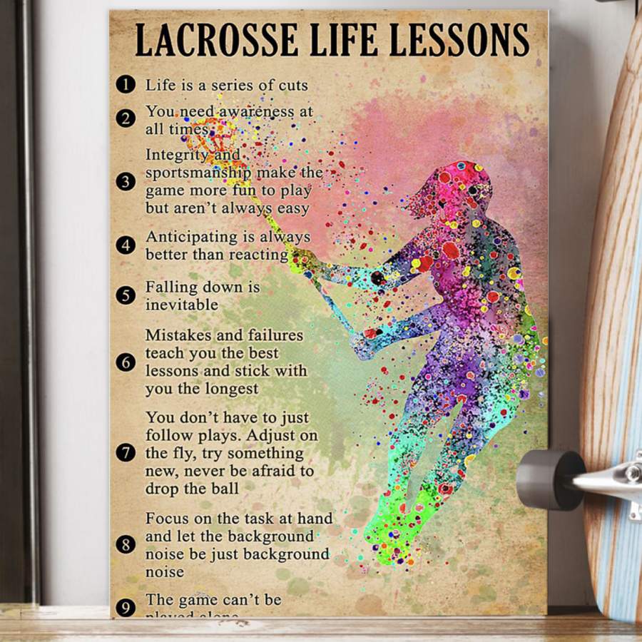 Lacrosse Life Lessons Graphic Girl Design  Poster