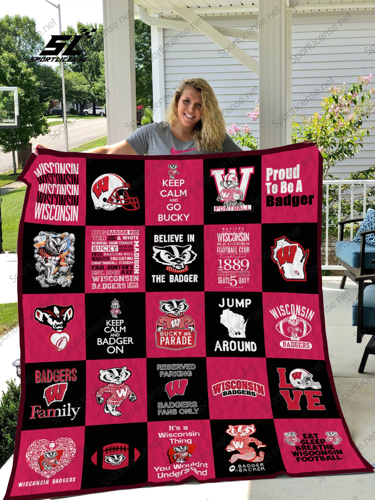 Wisconsin Badgers Quilt Blanket 02