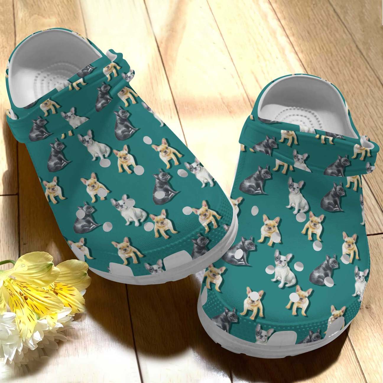 French Bulldog Personalized Clog, Custom Name, Text Lovely Frenchie Pattern, Fashion Style For Women, Men, Kid, Print 3D