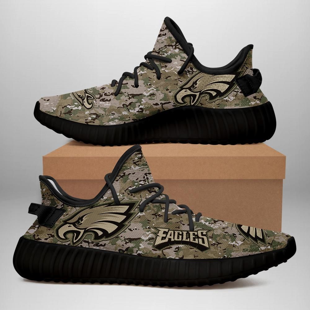 Philadelphia Eagles U.S. Military Camouflage Unisex Sneaker Football Custom Shoes Philadelphia Eagles Yeezy Boost 350