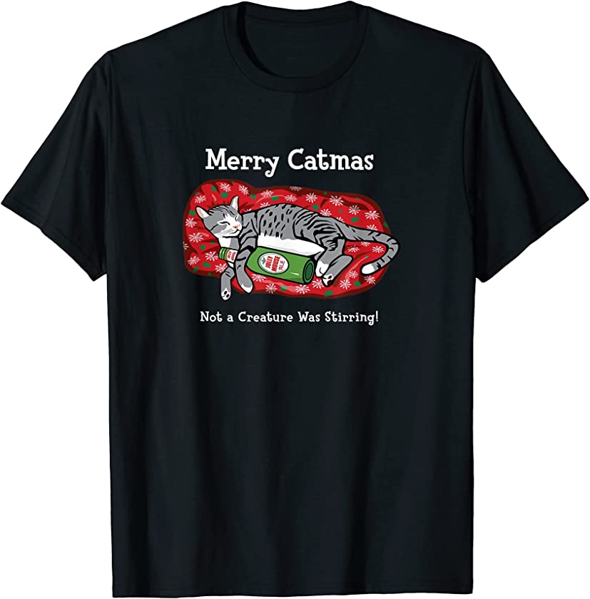 Merry Christmas Catmas Cat Lover Holiday Season Mice Kittens T-Shirt