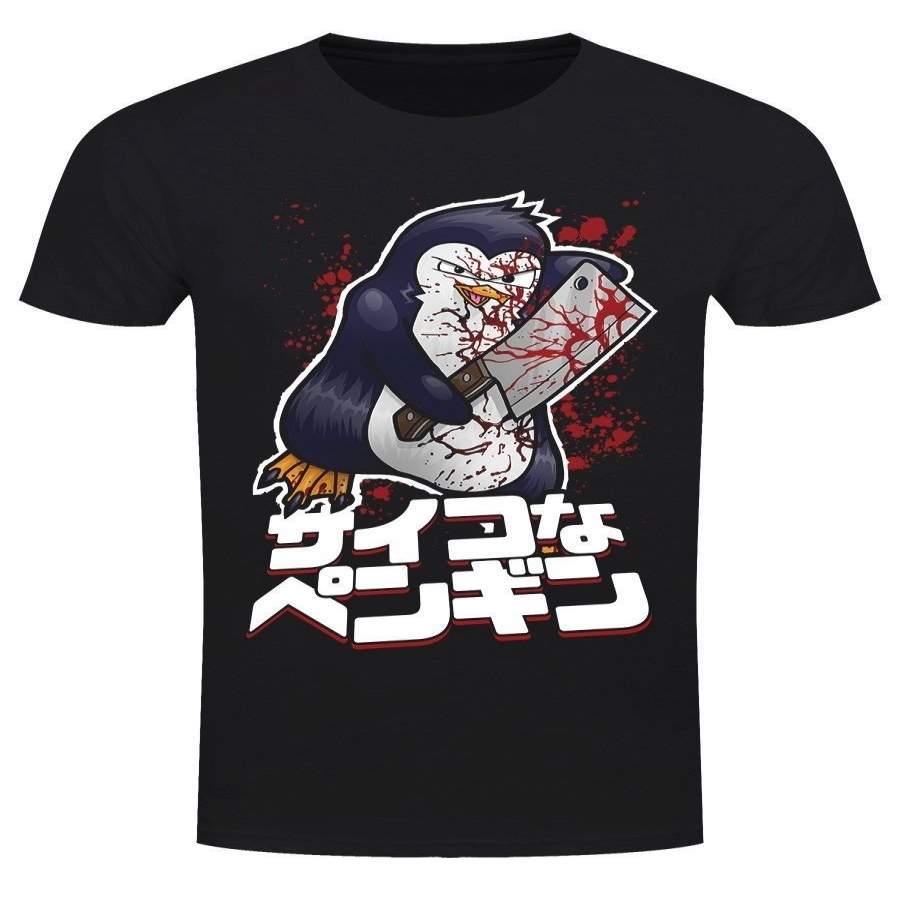 Psycho Penguin Goes Crazy In Japan Men’s Black T-shirt