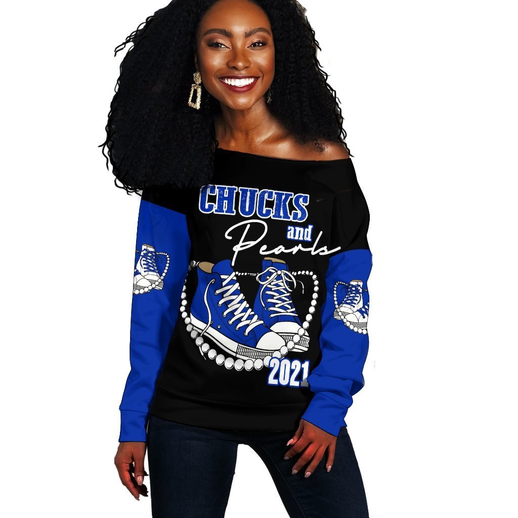 Sorority Sweatshirt – Zeta Phi Beta K.H Pearls 2021 Off Shoulder