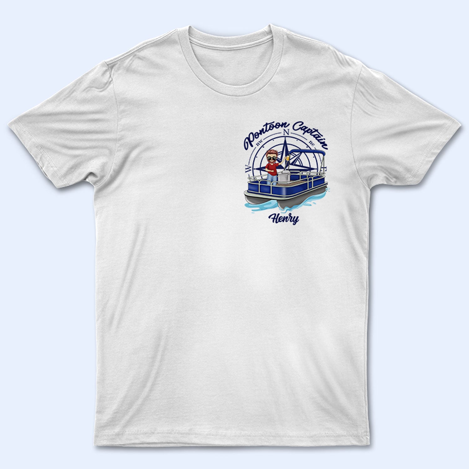 Pontoon Captain Boat Wheel – Gift For Pontoon Owners – Personalized Custom T Shirt