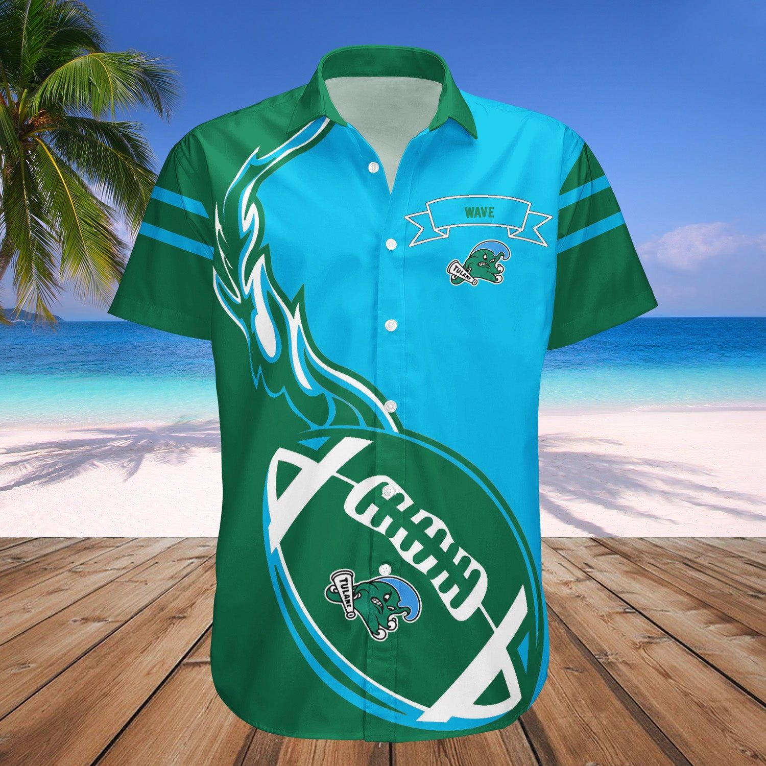 Tulane Green Wave Hawaii Shirt Flame Ball – NCCA