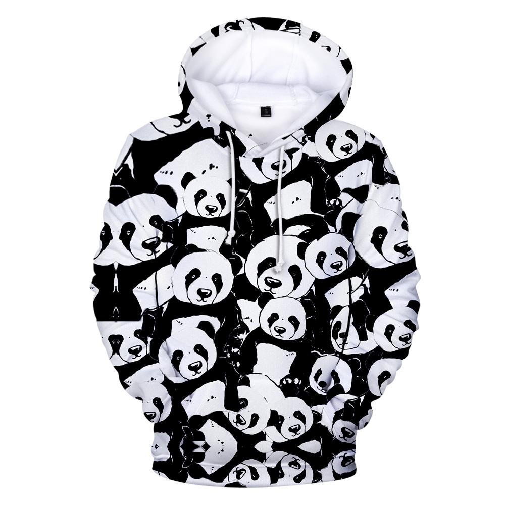 Animal 3D Printed Fashion Panda Hooded Sweatshirt Hoodies