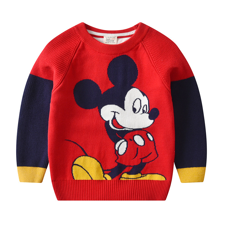 Children Spring Autumn Knitted Sweater Clothes For Baby Boys Girls Cartoon Mickey Mouse Pullover Knitwear Infant Woolly Clothing alx