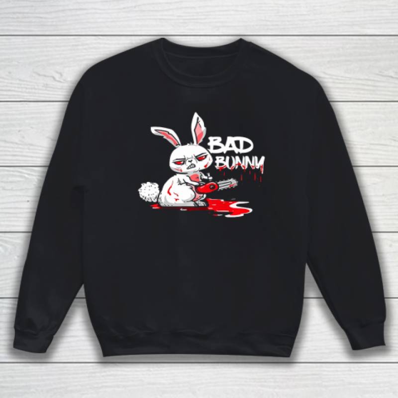 Bad Bunny Funny Horror Rabbit Halloween Gift Evil Sweatshirt