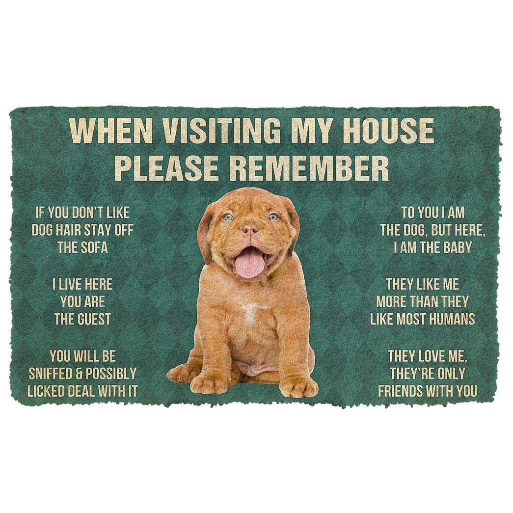 Gearhumans  Gearhuman 3D Please Remember Dogue de Bordeaux Puppy Dogs House Rules Custom Doormat