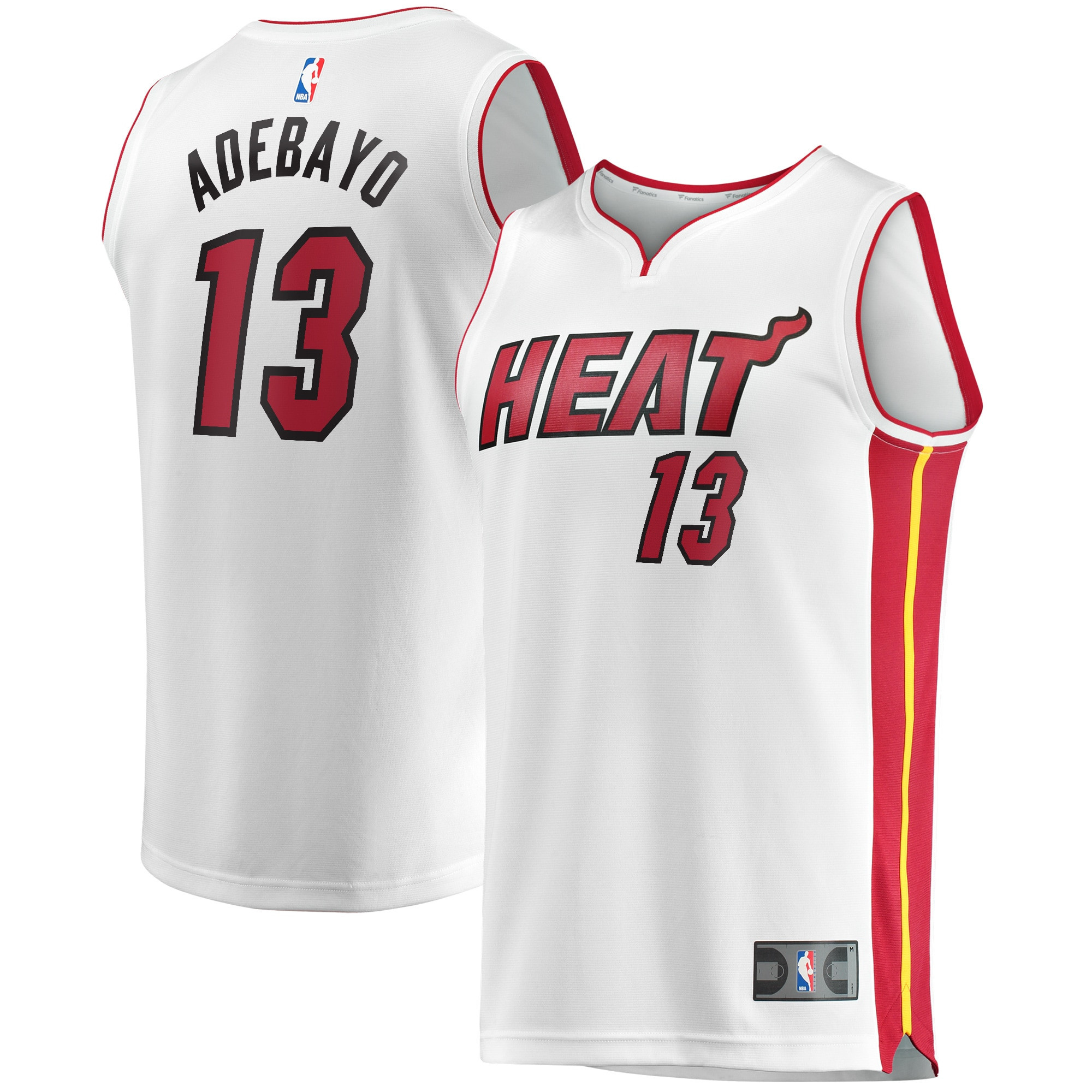 Bam Adebayo Miami Heat Fanatics Branded Fast Break Player Jersey – Association Edition – White NBA