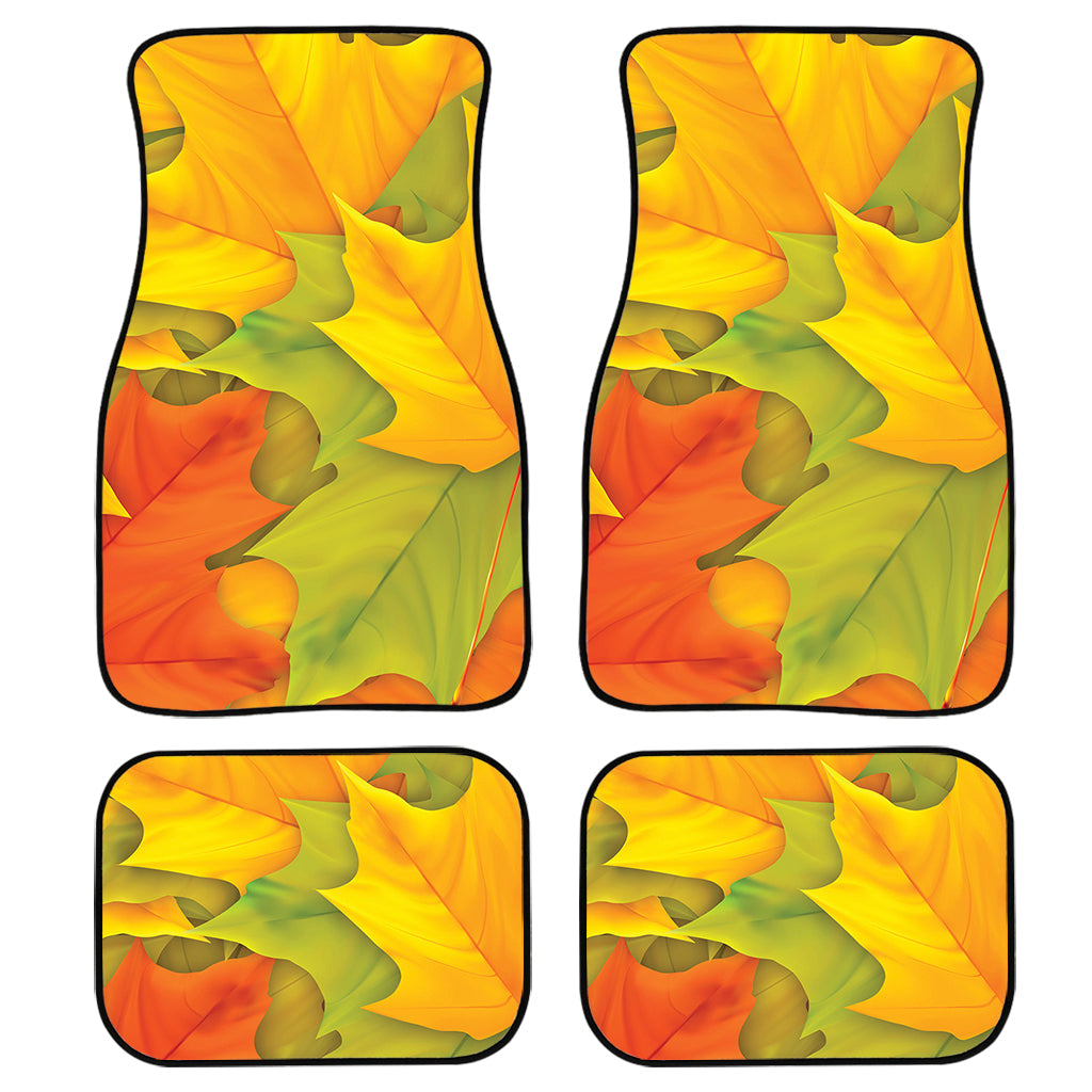 Fall Autumn Maple Leaves Print Front And Back Car Floor Mats, Front Car Mat