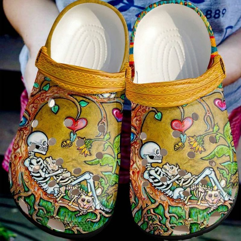 Skull Till Death Do Us Part Gift For Lover Rubber clog Shoes Comfy Footwear