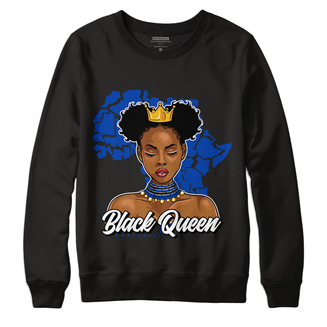 JD 5 Racer Blue Dopeskill Sweatshirt Black Queen Graphic